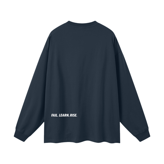 Reborn To Conquer,RTC,Winter Drop Collection,Fail Learn Rise,Mindset Apparel,Motivational Streetwear,Long Sleeve Tee,Layering Pieces,Streetwear Casual,Everyday Streetwear