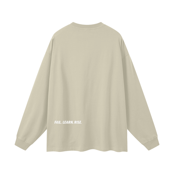 Reborn To Conquer,RTC,Winter Drop Collection,Fail Learn Rise,Mindset Apparel,Motivational Streetwear,Long Sleeve Tee,Layering Pieces,Streetwear Casual,Everyday Streetwear