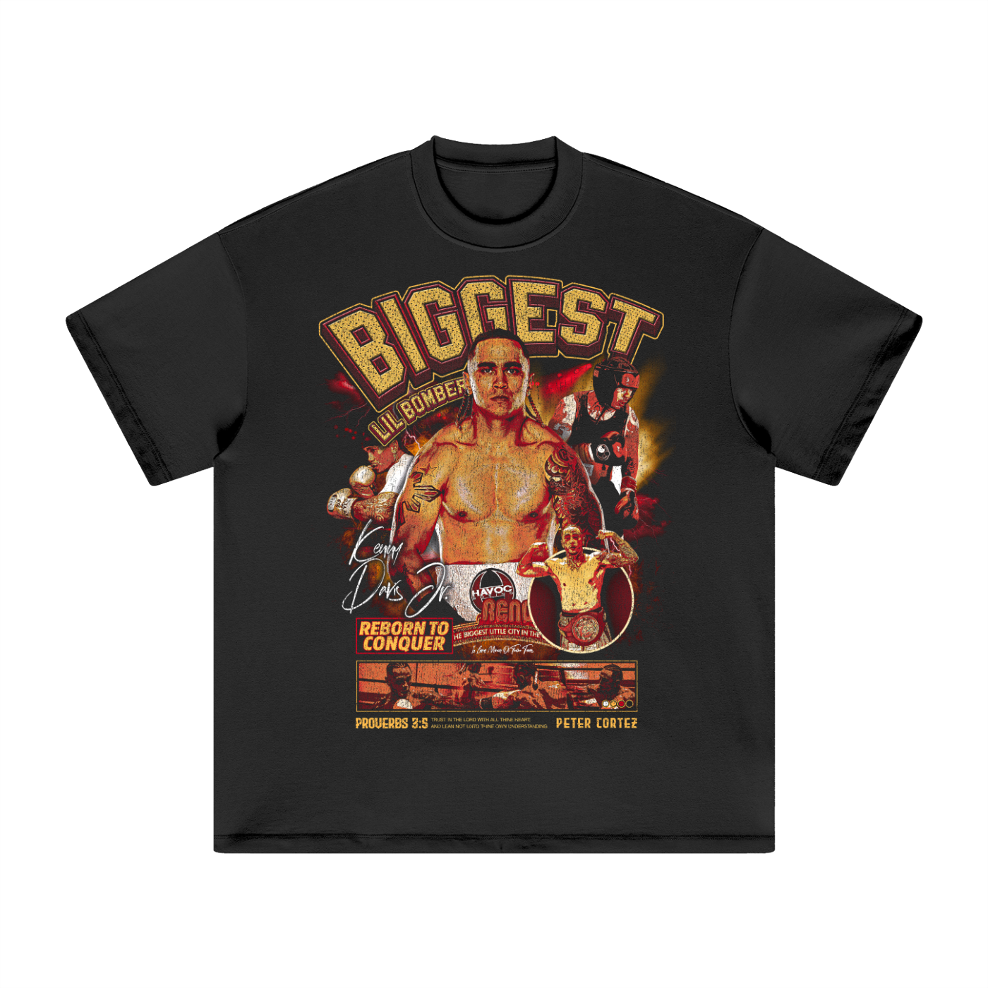 Kenny Davis Jr,Biggest Little Bomber,RTC Apparel,Reborn To Conquer,Fighter Merch,Oversized Streetwear,Reno Boxing,Athlete Merch